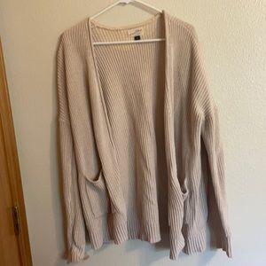 Beige cardigan sweater oversized